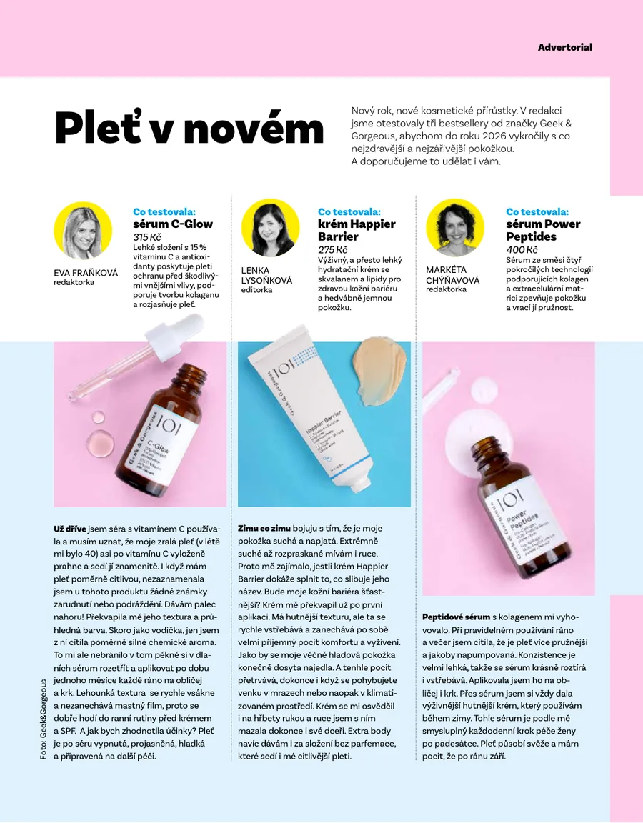 Advertorial product testing preview
